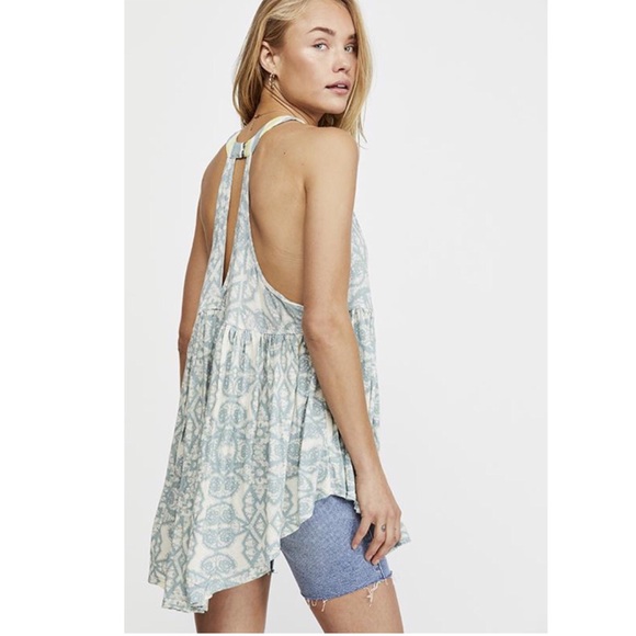 Free People Mimi Printed Halter Neck Tunic Top - Picture 11 of 12